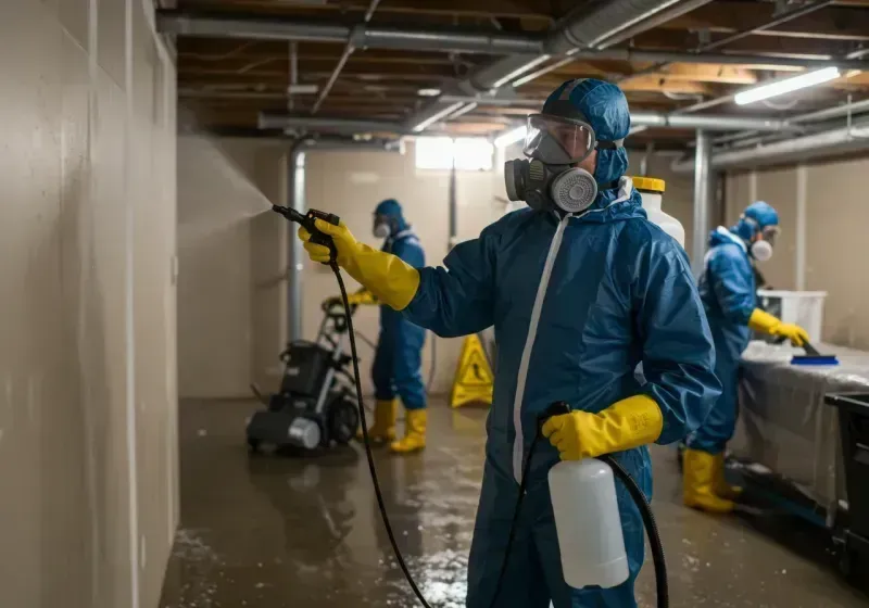 Basement Sanitization and Antimicrobial Treatment process in Mastic Beach, NY