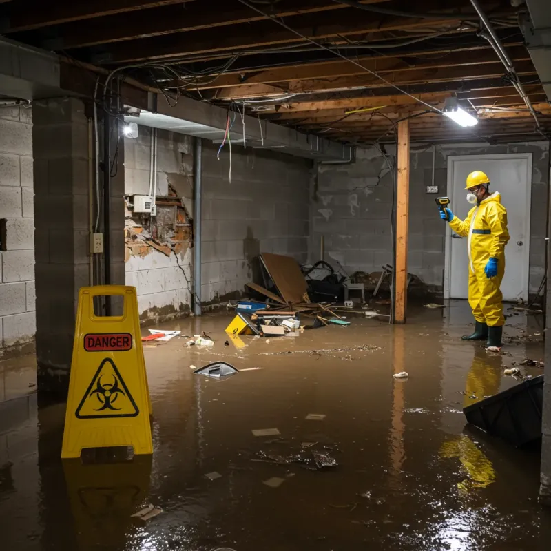 Flooded Basement Electrical Hazard in Mastic Beach, NY Property